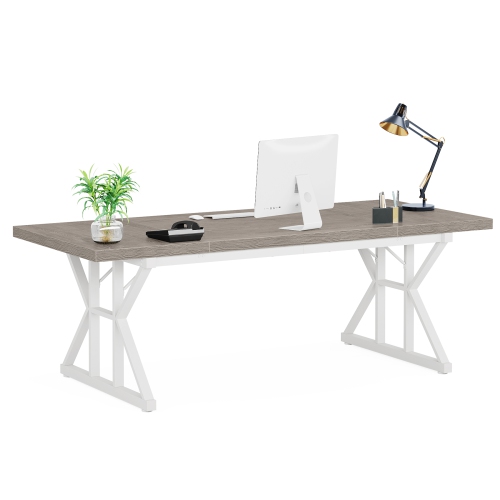 Lantine 70.8-Inch Executive Desk,Large Computer Office Desk Workstation,Modern Simple Style Laptop Desk Study Writing Table Business Furniture For