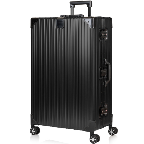 CHAMPS Elite Aluminum 2-Piece Luggage Set -Black