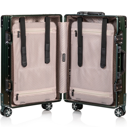CHAMPS Elite Aluminum 2-Piece Luggage Set-Green