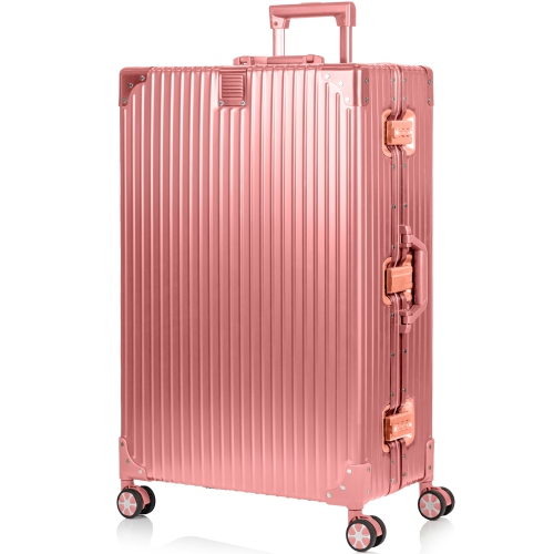 CHAMPS Elite Aluminum 2-Piece Luggage Set-Rose Gold