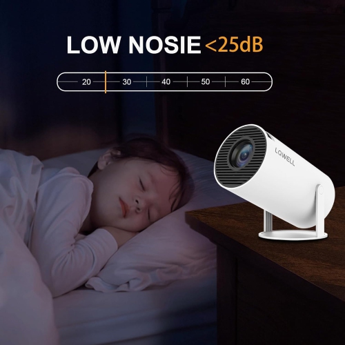 LQWELL Mini Projector with WiFi 5G, BT5.0, Automatic Keystone Correction, 130-Inch Display, 4K Support, HDMI, Android 11.0