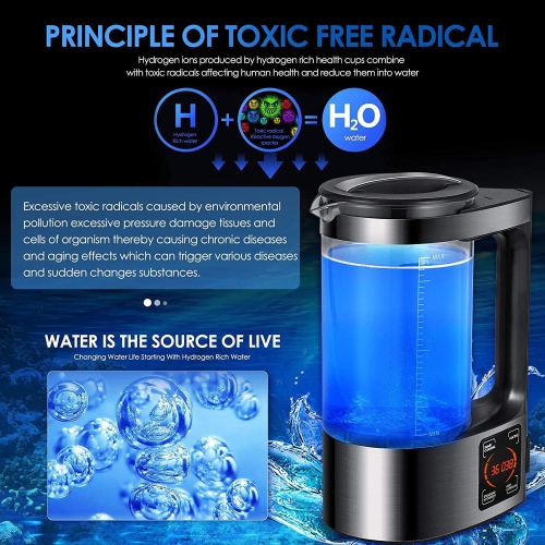 WUGOSU Hydrogen Water Bottle Generator – Portable Hydrogen Ionizer, 2L Capacity Health Cup for Family Use