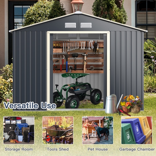 Gymax Outdoor Tool Storage Shed Large Utility Storage House w/ Sliding Door