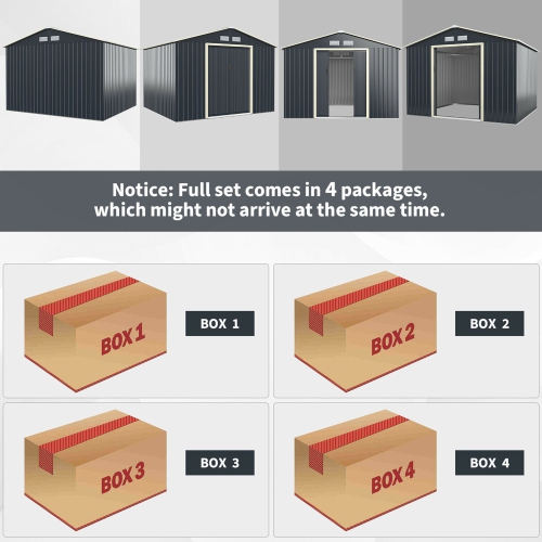 Gymax Outdoor Tool Storage Shed Large Utility Storage House w/ Sliding Door
