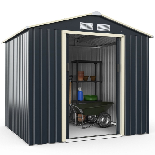 Gymax Outdoor Tool Storage Shed Large Utility Storage House w/ Sliding Door