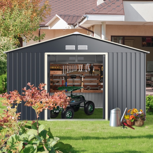 Gymax Outdoor Tool Storage Shed Large Utility Storage House w/ Sliding Door