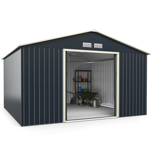 Gymax Outdoor Tool Storage Shed Large Utility Storage House w/ Sliding Door