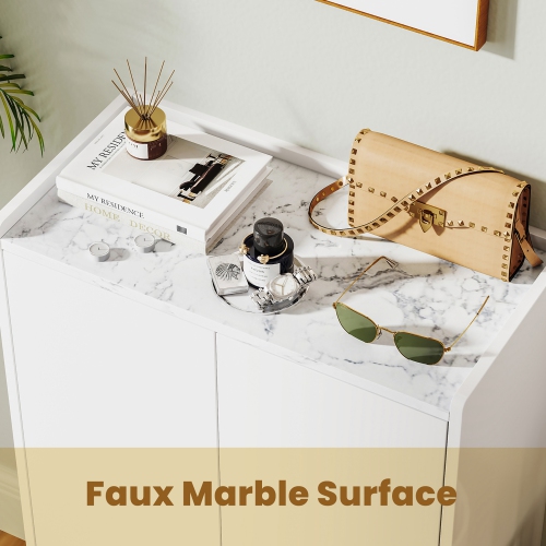 Gymax Shoe Storage Cabinet Freestanding Shoe Organizer w/ Anti-tipping Kit Open Shelf