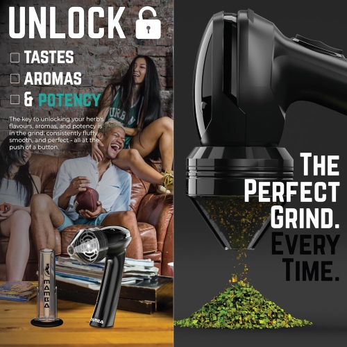 Mamba Loader XL 2g Electric Herb Grinder - USB Rechargeable Portable Metal Spice Mill