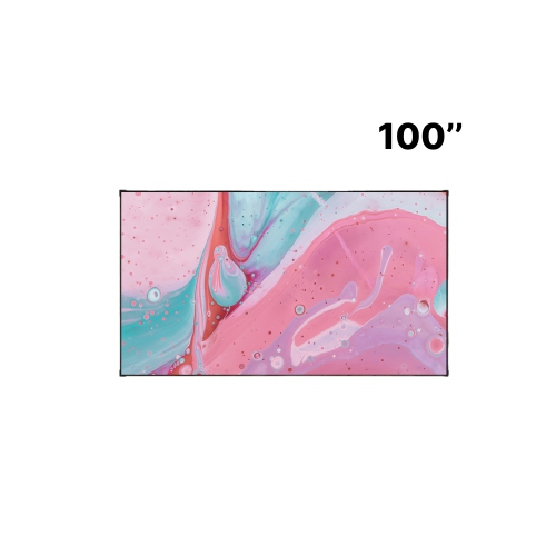 the MUBU Everglow 100” Fixed Frame Projector Screen – 4K Ready, High Contrast, Slim Frame