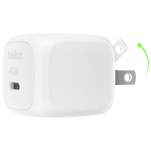 Belkin 45W USB-C Wall Charger with USB-C Cable - White