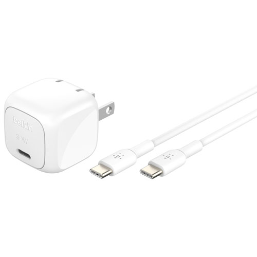 Belkin 30W USB-C Wall Charger with USB-C Cable - White