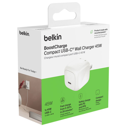 Belkin 45W USB-C Wall Charger - White