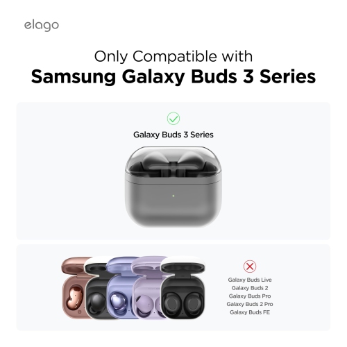 elago Ear Hooks Designed for Samsung Galaxy Buds 3 & Galaxy Buds 3 Pro Earbuds Accessories, Anti-Slip, Ergonomic Design, Comfortable Fit