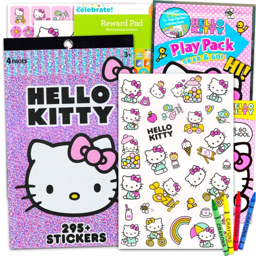 Hello Kitty 4 Sheet Foil Cover Sticker Pad with 200+ Stickers