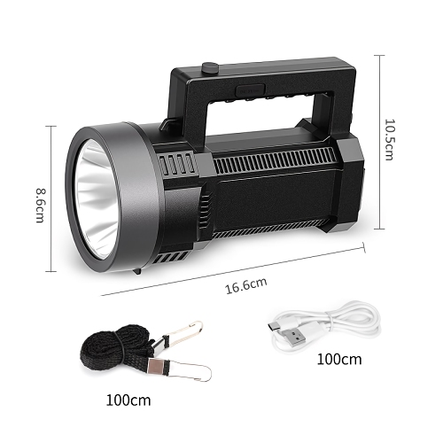 LED Flashlight, Super Bright LED Spotlight Flashlight with 3 Modes for Outdoor, Camping
