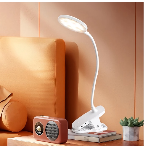 LED Lamp, Cordless Portable Clip-On Light with Touch Control, 3 Lighting Modes, USB-Rechargeable