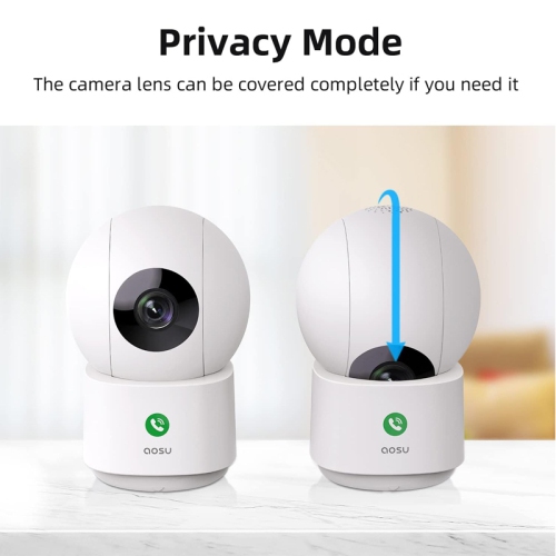 Aosu C2E 4MP Wireless Dual-Band Wi-Fi Smart Indoor Camera with One-Button Call Function, 2-Way Audio and Motion Tracking