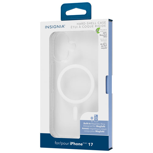 Insignia Fitted Hard Shell Case with MagSafe for iPhone 17 - Clear - Only at Best Buy
