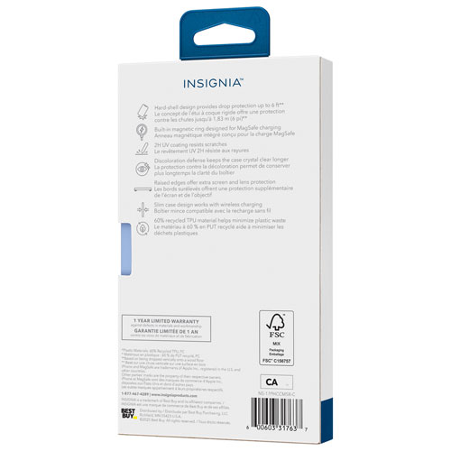 Étui rigide ajusté d'Insignia avec MagSafe pour iPhone 17 Pro - Transparent - Exclusivité de Best Buy