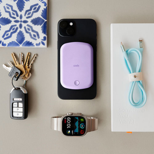 Chargeur portable 5000 mAh Vibrance Piston Power de LOGiiX avec MagSafe - Lavande