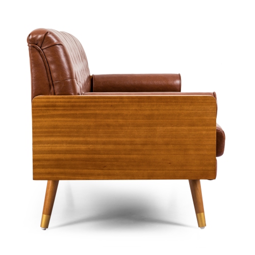 YOULIGHTS Modern Tufted Sofa with Rolled Accent Pillows, Upholstered Sofa with Button-Tufted Waffle Stitch for Living Room