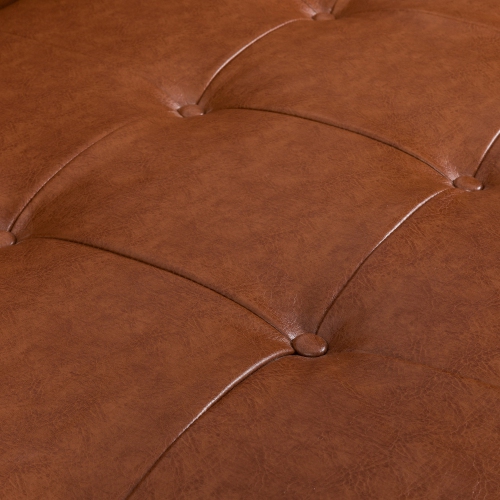 YOULIGHTS Modern Tufted Sofa with Rolled Accent Pillows, Upholstered Sofa with Button-Tufted Waffle Stitch for Living Room