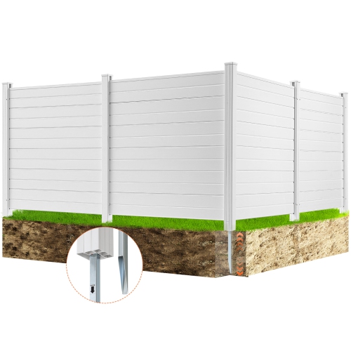 VEVOR  50" W X 50" H Outdoor Privacy Screens, Air Conditioner Fence, Pool Equipment Enclosure, Horizontal Vinyl Privacy Fence, Perfect to Enclose