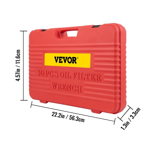 VEVOR 30 Pcs Oil Filter Socket Set, Oil Filter Wrench Set, Sturdy Steel Oil Filter Socket, 3/8 Oil Filter Socket, Low Profile Oil Filter Socket Set