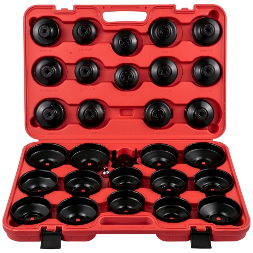 VEVOR 30 Pcs Oil Filter Socket Set, Oil Filter Wrench Set, Sturdy Steel Oil Filter Socket, 3/8 Oil Filter Socket, Low Profile Oil Filter Socket Set