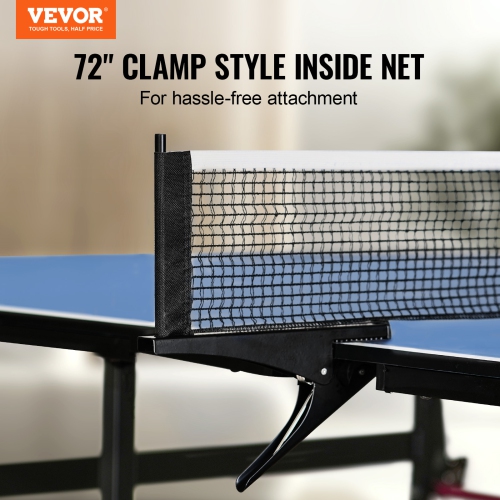 VEVOR 12mm Ping Pong Table,Professional Table Tennis Game,Indoor MDF Table Tennis Table,Ping Pong Table with Quick Clamp Net and Lockable Wheel, 10