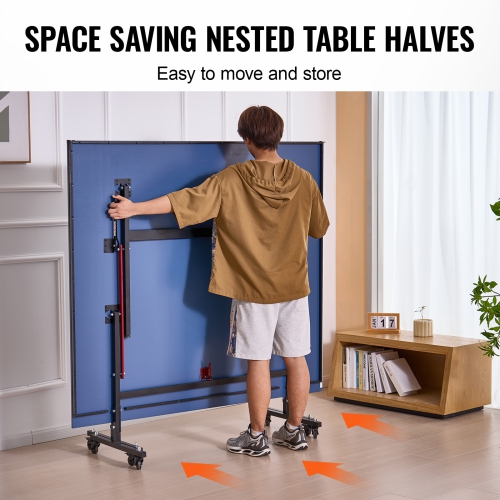 VEVOR 12mm Ping Pong Table,Professional Table Tennis Game,Indoor MDF Table Tennis Table,Ping Pong Table with Quick Clamp Net and Lockable Wheel, 10