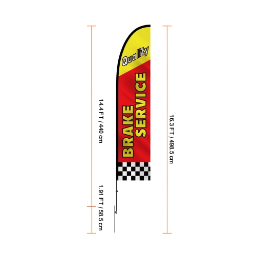 VEVOR 16.3 FT Auto Repair Advertising Feather Flag with Pole Kit, Advertising Flags for Business Outside, Includes 4 Banner Flags, 4 Poles, 4 Ground