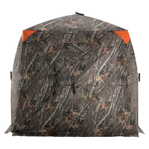 VEVOR 270° Hunting Blind, See Through Ground Blind, 4-5 Person Pop Up Deer Blind for Hunting with Bag, Resilient Hunting Tent, One-Way See-Through Me