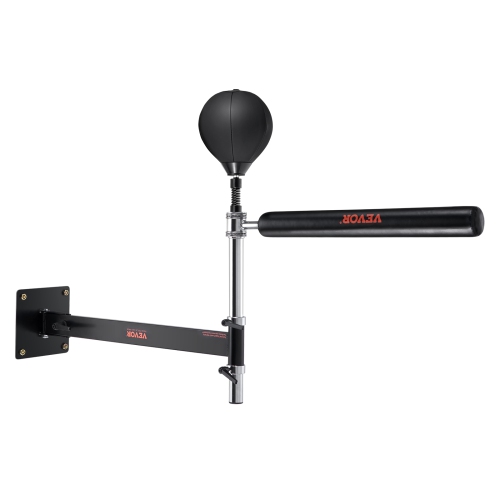 VEVOR Wall Mount Boxing Spinning Bar with Punching Ball, Adjustable Boxing Speed Trainer, Reflex Boxing Bar with Gloves, Boxing Training Equipment