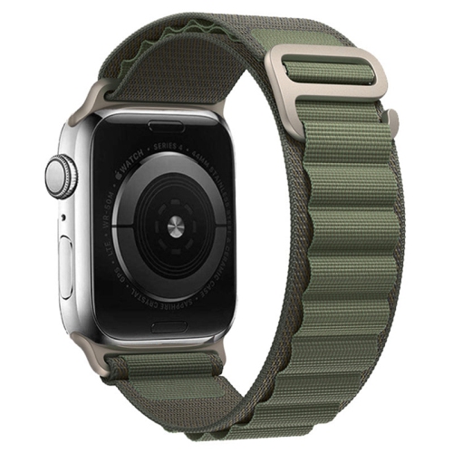 PANDACO Green Nylon Loop Watch Strap for Apple Watch 38mm / 40mm / 41mm / 42mm