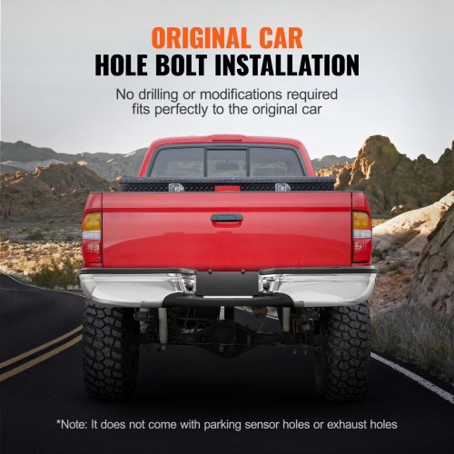 VEVOR FO1101141 Rear Step Bumper, Compatible with 1999-2007-Ford F250/Ford F350 Super Duty, Chrome Steel Back Bumper, Assembly Replacement Rear