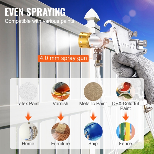 VEVOR 30 L/7.5 gal Spray Paint Pressure Pot, Fully Automatic Stirring Pressure Pot Tank, 70 psi Adjustable Pressure, Pressure Pot Paint Tank with