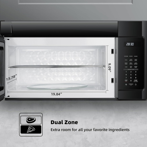 30 in. 1.9 cu. ft. Over-the-Range Microwave Oven 1000W in Stainless Steel, Black