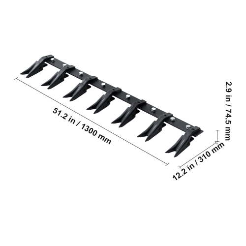 VEVOR 53'' Heavy Duty Tractor Bucket Teeth Bar for Sub-Compact Tractor Loader,4560 lbs Load-Bearing Capacity,Fits Bucket Cutting Edges Sized 1/2" or