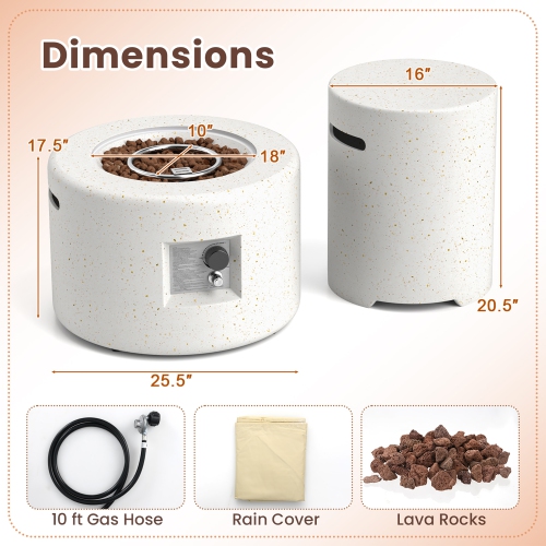 Gymax 40,000 BTU Outdoor Fire Pit Table Set w/ Tank Holder Stainless Steel Burner