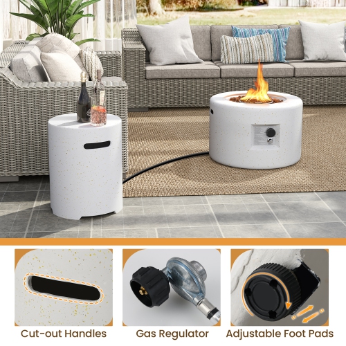 Gymax 40,000 BTU Outdoor Fire Pit Table Set w/ Tank Holder Stainless Steel Burner