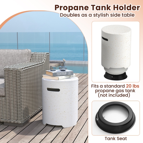 Gymax 40,000 BTU Outdoor Fire Pit Table Set w/ Tank Holder Stainless Steel Burner