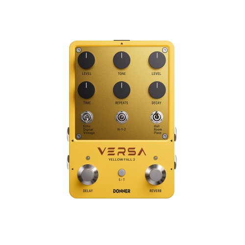 Donner Versa - Yellow Fall II 3x3 Reverb-Delay Combo Guitar Pedal with Tap Tempo