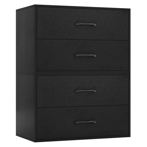 Gymax Stackable 2-Drawer Dresser Multi-Purpose Wooden Storage Cube Dresser