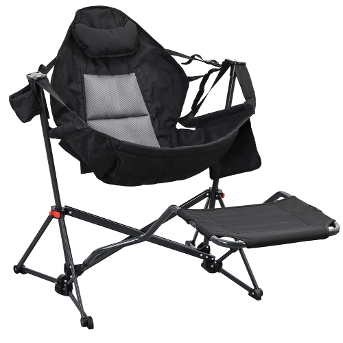 Ainfox Hammock Camping Chair, Camping Chair Rocker, Swinging Chair Withwith Removable Footrest