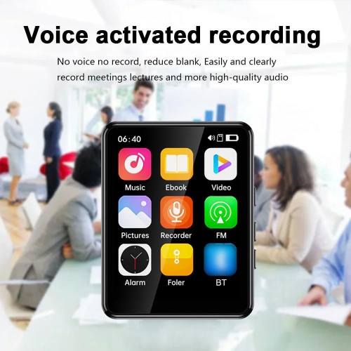 2.4" Touchscreen MP3/MP4 Player – Bluetooth 5.0, Built-in Speaker, E-book Reader