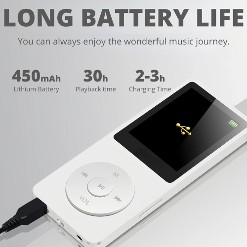 MP3/MP4 player, 1.8-inch HD screen, MP3 music player, FM radio, headphones, portable audio player with recording, picture browsing and e-book