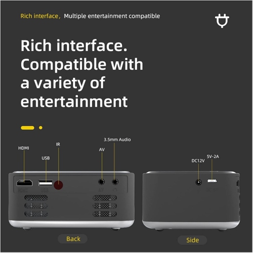 Full HD 1080P Video Projector, Mini Portable Projector with Remote Control, Smart Projector for Home Theater Outdoor Movies