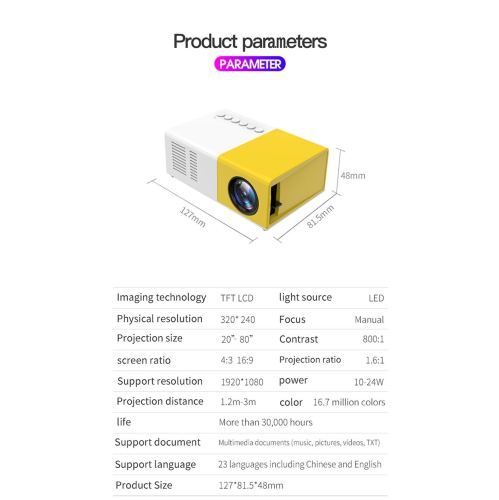 Trépied de projecteur portatif avec support Projecteur de cinéma maison pliable pour enfants